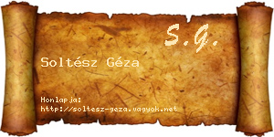 Soltész Géza névjegykártya
