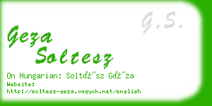 geza soltesz business card